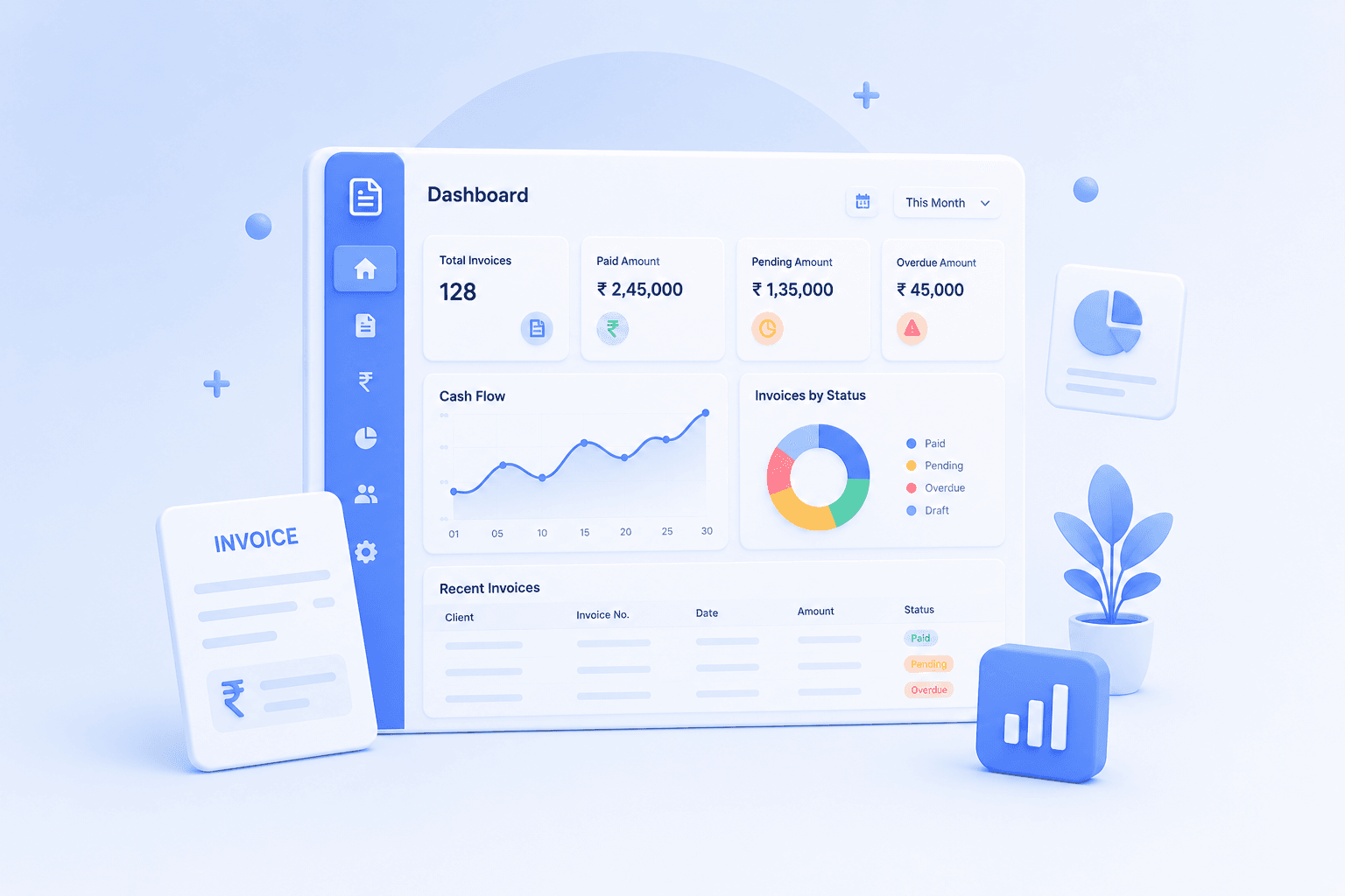 BlinkPic billing feature: Single Dashboard for All Billing — Every invoice, payment, quotation, and contract lives in one place. No more switching between spreadsheets and apps.